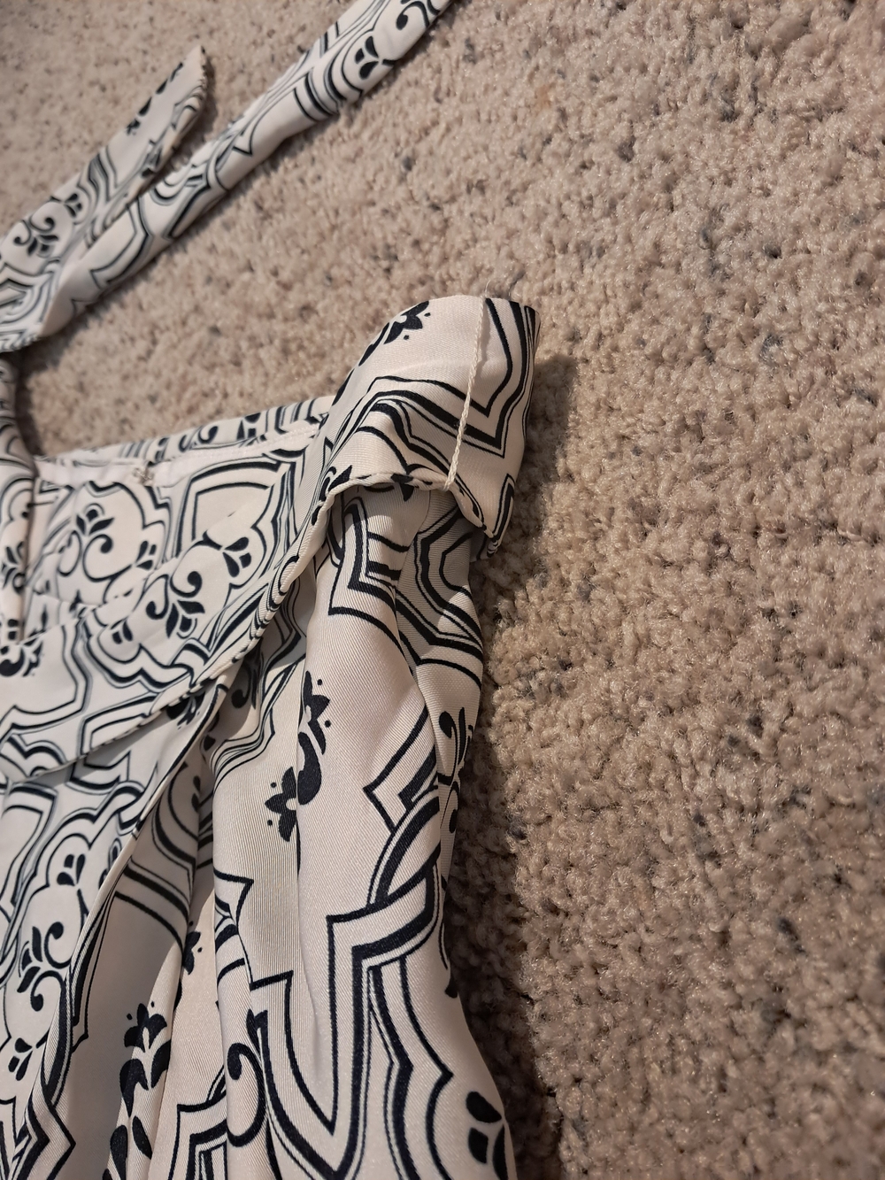 Women's Navy & Cream Printed Tie-Waist Maxi Skirt Size 6 - Picture 15 of 16
